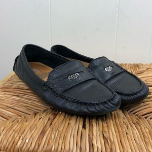 Coach Nicola Black Leather Loafer Sz 7.5